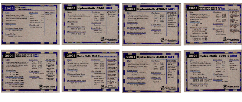 Illustration for article titled This Old Deck of GM Engine and Transmission Trading Cards is Incredibly Nerdy